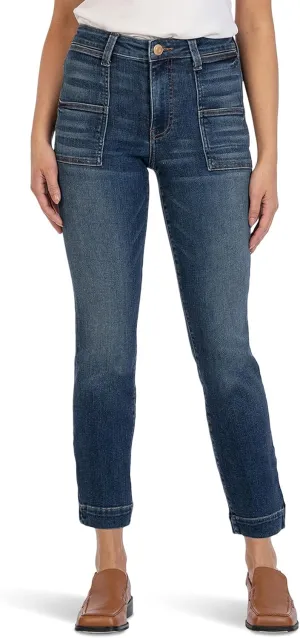 KUT from the Kloth Womens Reese High-Rise Ankle Straight Patch Pocket in Waken