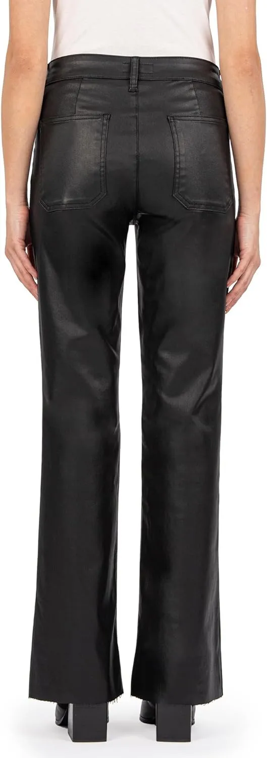 KUT from the Kloth Women's Stella High-Rise Flare Raw Hem in Black