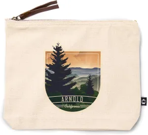 Lantern Press Arnold, California, Lithograph, Mountains, 100% Cotton Zipper Pouch, Travel Accessory, Go Bag