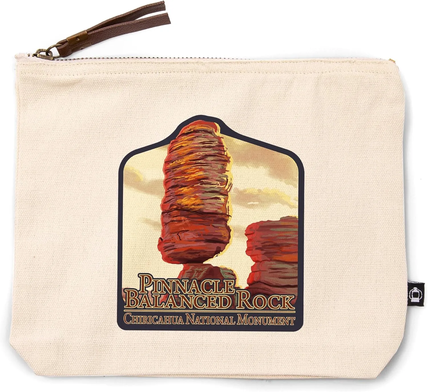 Lantern Press Chiricahua National Monument, Arizona, Pinnacle Balanced Rock, 100% Cotton Zipper Pouch, Travel Accessory, Go Bag