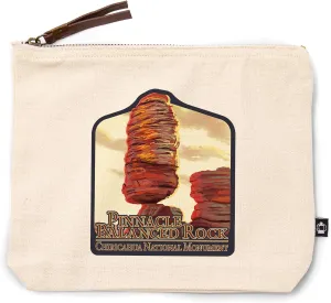 Lantern Press Chiricahua National Monument, Arizona, Pinnacle Balanced Rock, 100% Cotton Zipper Pouch, Travel Accessory, Go Bag