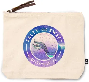 Lantern Press Deltaville, Virginia, Salty but Sweet, Mermaid Tale, 100% Cotton Zipper Pouch, Travel Accessory, Go Bag