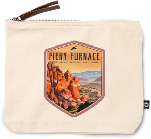 Lantern Press Fiery Furnace, Arches National Park, Lithograph National Park Series, 100% Cotton Zipper Pouch, Travel Accessory, Go Bag