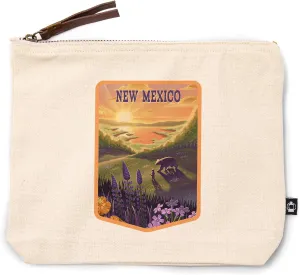 Lantern Press New Mexico, Lithograph, Bear and Spring Flowers, Lake, 100% Cotton Zipper Pouch, Travel Accessory, Go Bag
