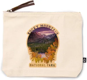 Lantern Press Rocky Mountain National Park, Colorado, Purple Sunset and Lake, Photography, 100% Cotton Zipper Pouch, Travel Accessory, Go Bag