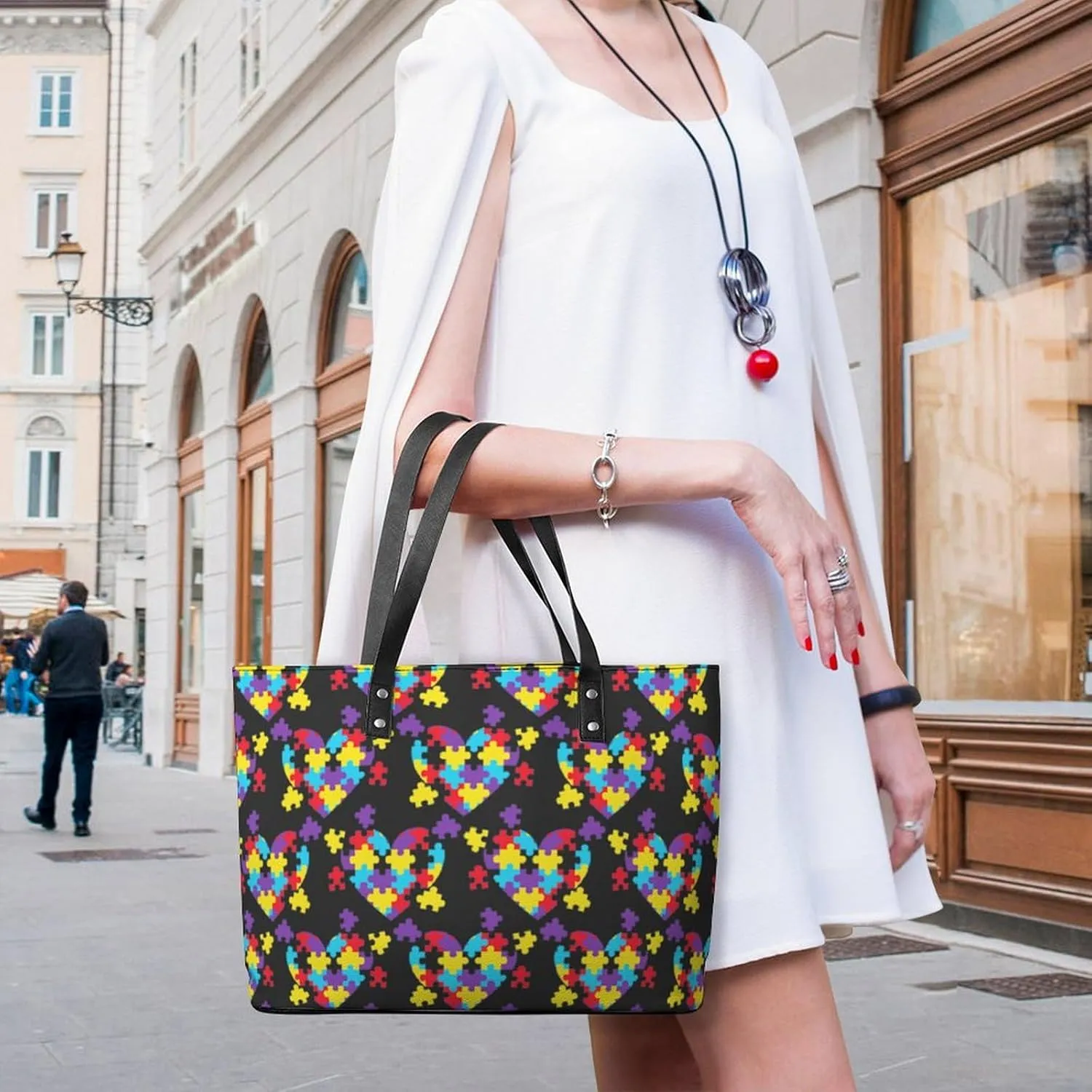Large Tote Bag Fashion Handbag With Zipper For Women And Men