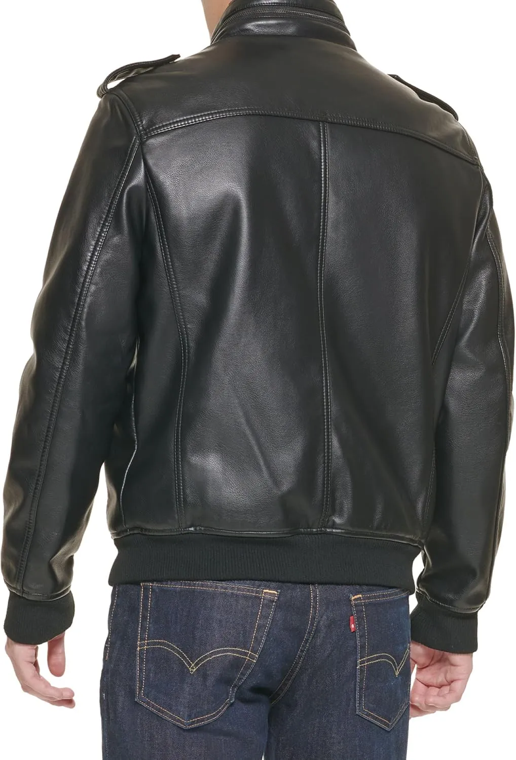 Levi's Mens Faux Leather Aviator Bomber Jacket (Regular & Big & Tall Sizes)