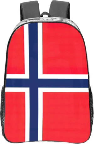 LimPac Norwegian Flag Clear Backpack Stadium Events Approved Transparent Pvc Bookbag For Concert Work College