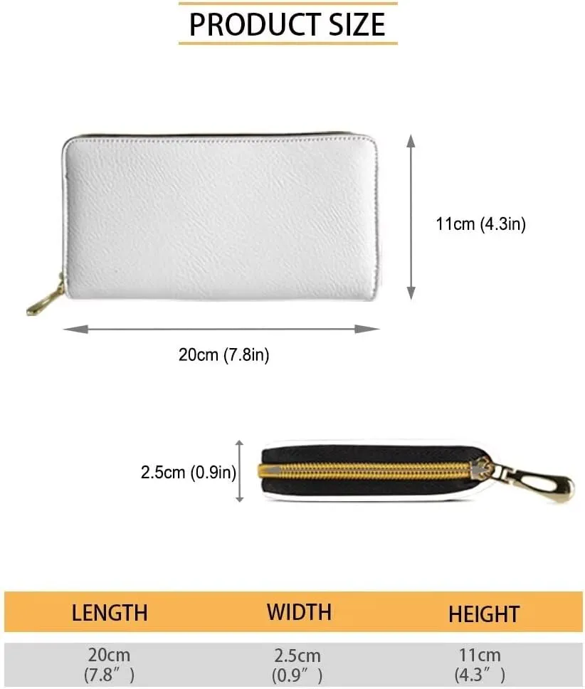 Long Wallet for Women with Large Capacity Zipper Credit Card Holder Travel Clutch Organizer Floral Print Plumeria Blue