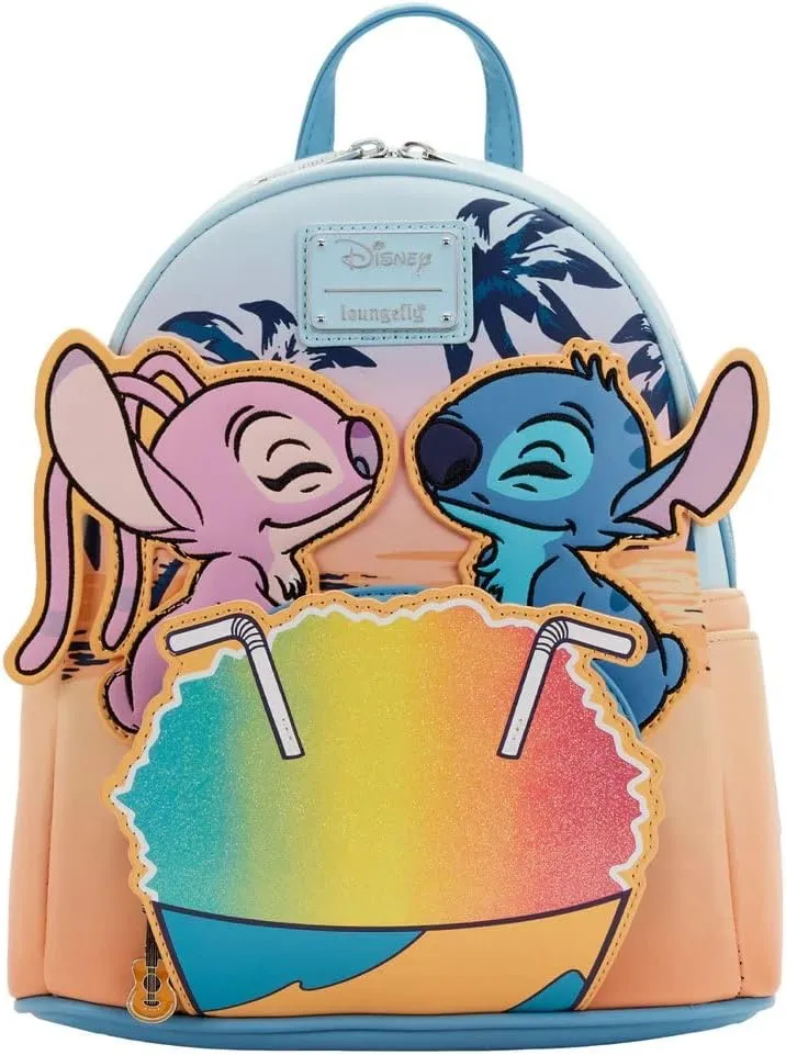 Loungefly Disney Lilo and Stitch Snow Cone Date Night Womens Double Strap Shoulder Bag Purse