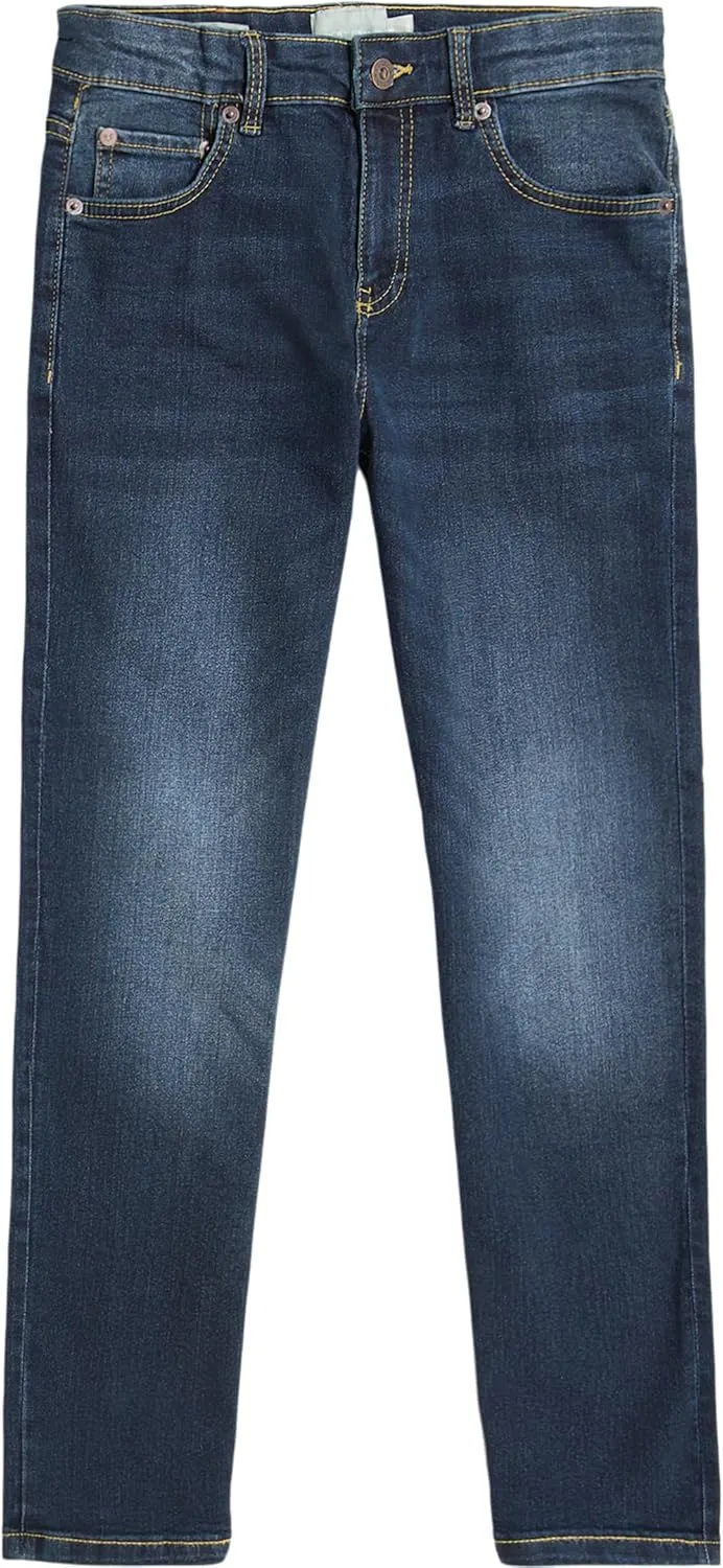 Lucky Brand Boys' Classic Fit Straight Leg Denim Jean 5Pocket Style Zipper Fly & Button Closure