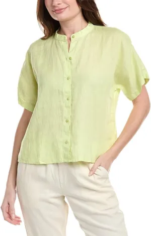 Mandarin Collar Linen Shirt