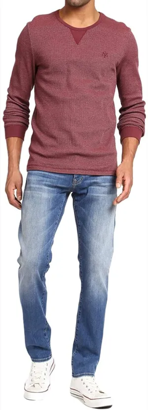 Mavi Jake Men's Regular Rise Slim Leg Jeans, Slim Fit Jeans for Men, Mid Foggy Williamsburg, Medium Wash Blue Men's Jeans, 33 x 30