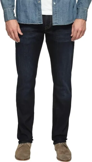 Mavi Marcus Men's Slim Straight Jeans, Dark Wash Jeans for Men, Rinse Brushed Williamsburg Dark Wash Men's Blue Jeans, 30W x 30L