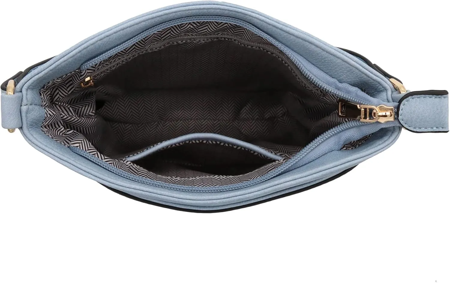 Medium Size Solid Modern Classic Crossbody Bag with Gold Plate