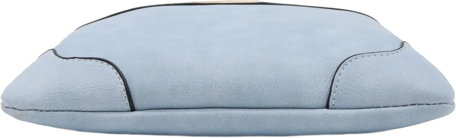Medium Size Solid Modern Classic Crossbody Bag with Gold Plate