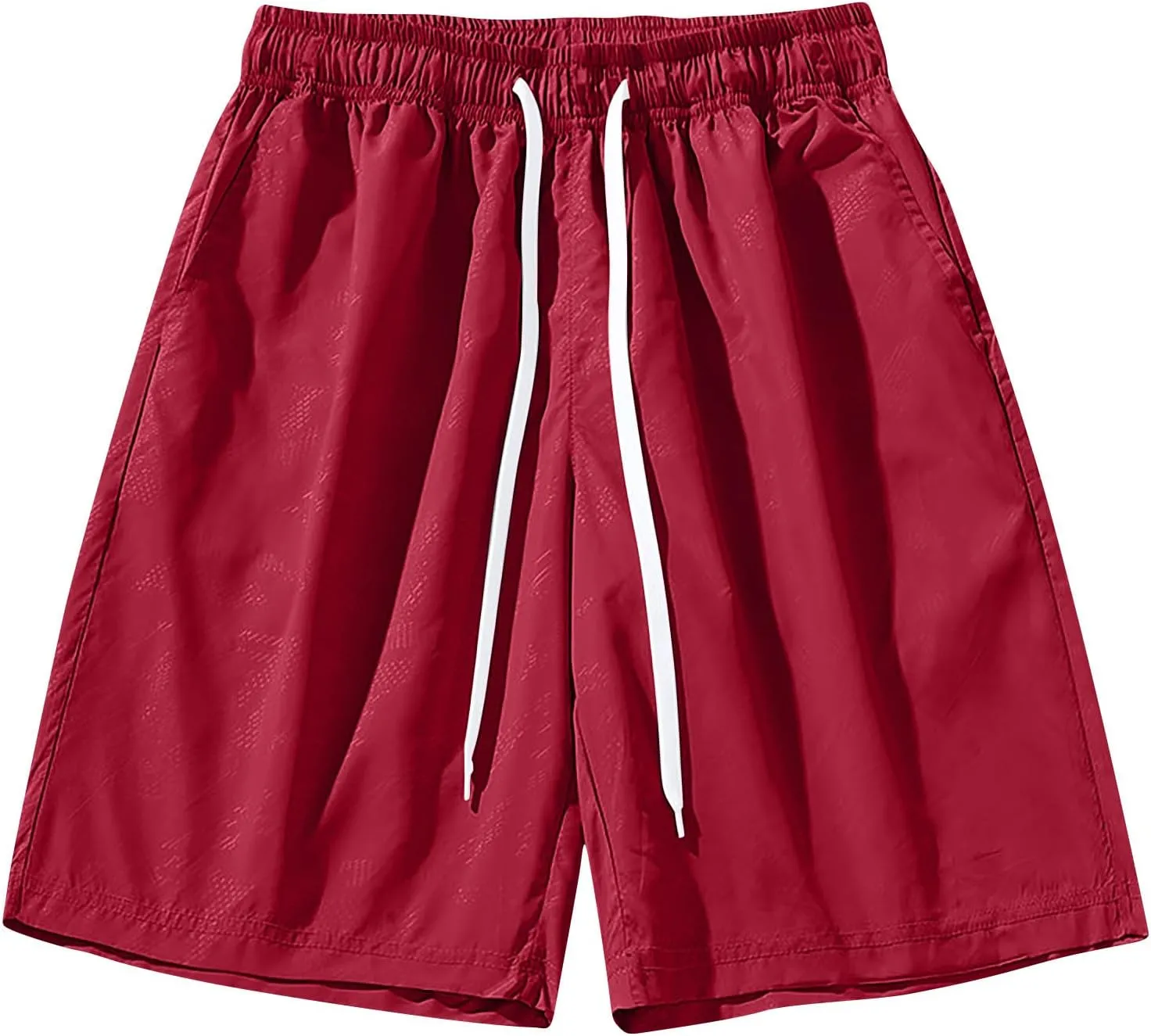 Men's Athletic Shorts Summer Lounge Drawstring Vacation Beach Pants Fashion Loose Elastic Waist Pants with Pockets
