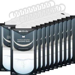 Moisture Absorbers Bag, Hanging Closet Dehumidifier Bags for Car, Bathrooms, Humidity Packs with Activated Charcoal, 9.8OZ, 20 Pack