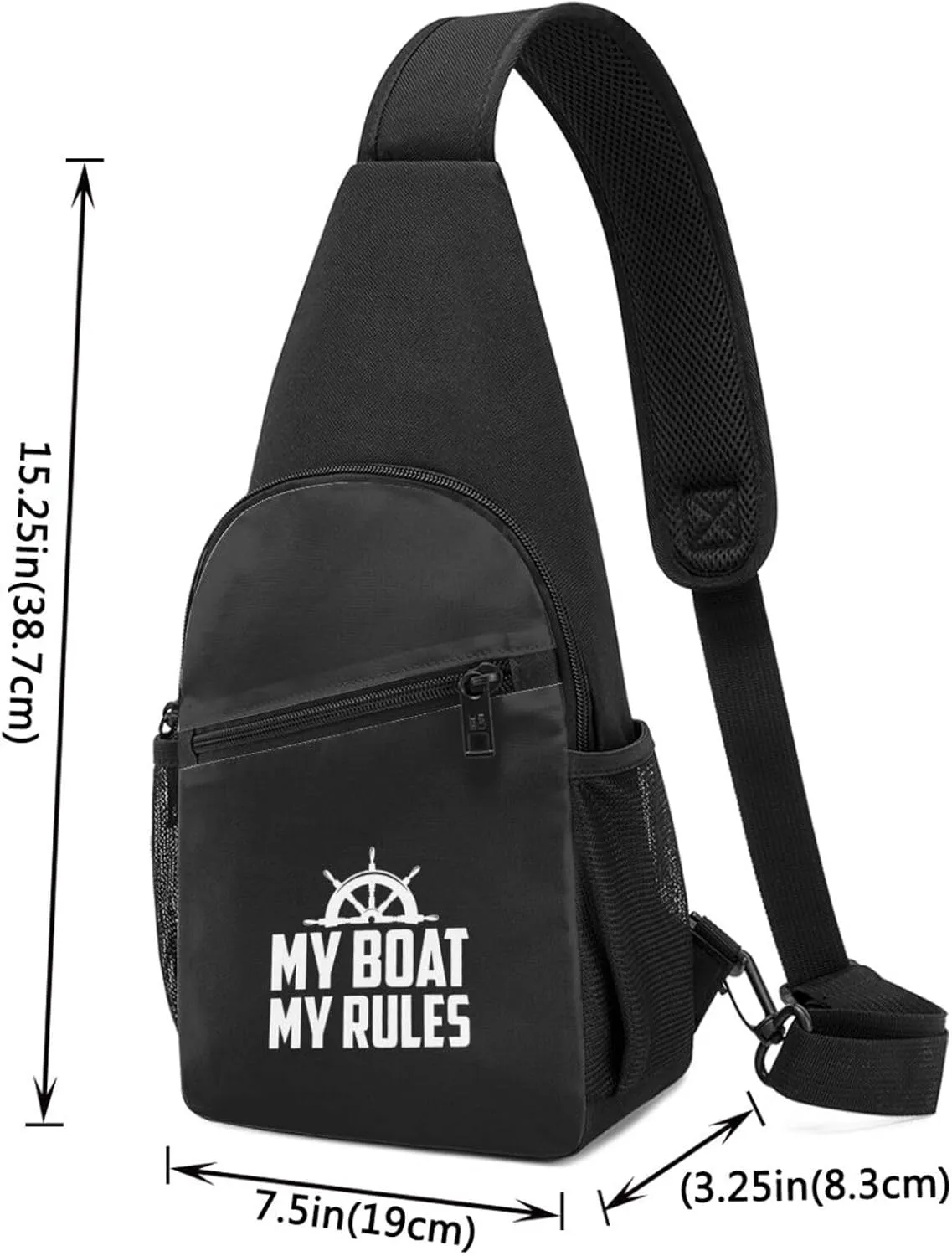 My Boat My Rules Unisex Chest Bag Lightweight Crossbody Shoulder Bag Travel Pocket