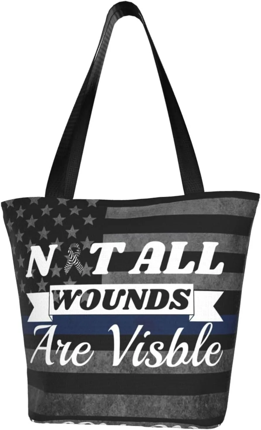 Neuroendocrine Cancer Awareness Not All Wounds Are Visible Fashion Shoulder Bag Large Capacity For Man Or Woman