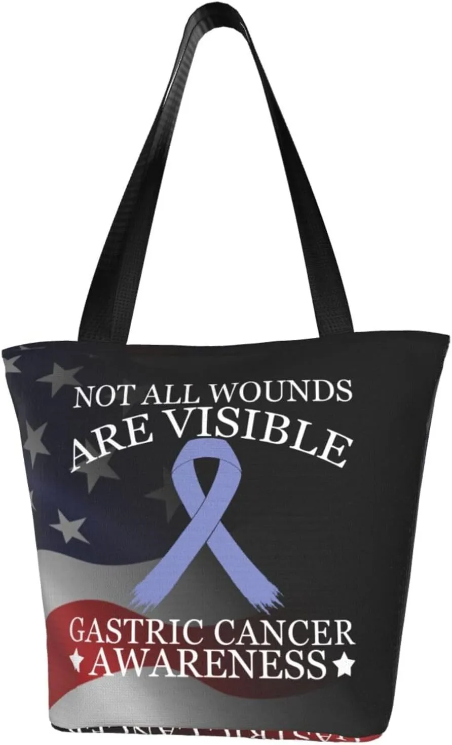 Not All Wounds Are Visible Gastric Cancer Awareness Fashion Shoulder Bag Large Capacity For Man Or Woman