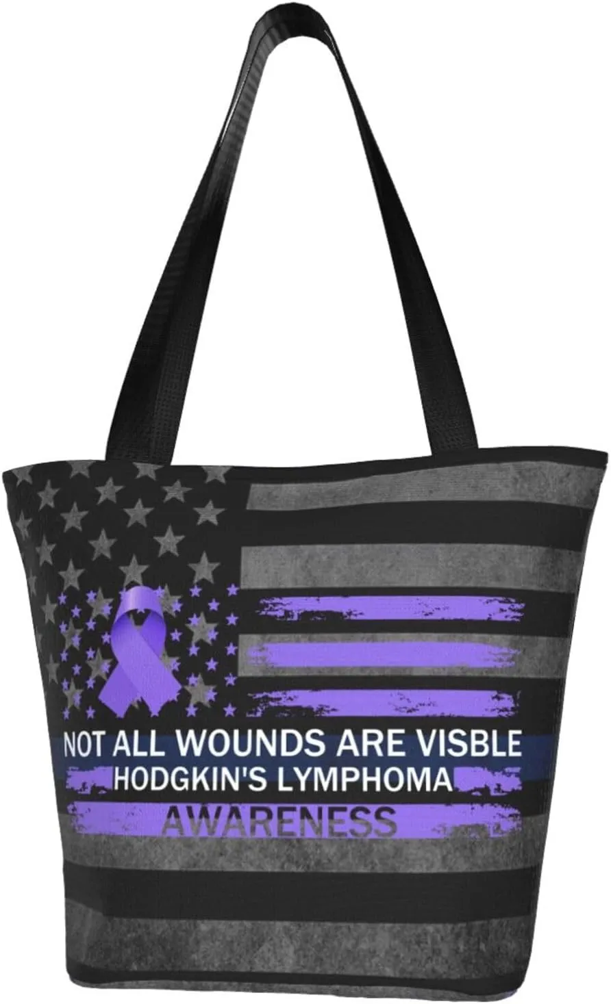 Not All Wounds Are Visible Hodgkin'S Lymphoma Awareness Fashion Shoulder Bag Large Capacity For Man Or Woman