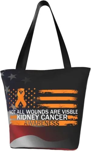Not All Wounds Are Visible Kidney Cancer Awareness Fashion Shoulder Bag Large Capacity For Man Or Woman