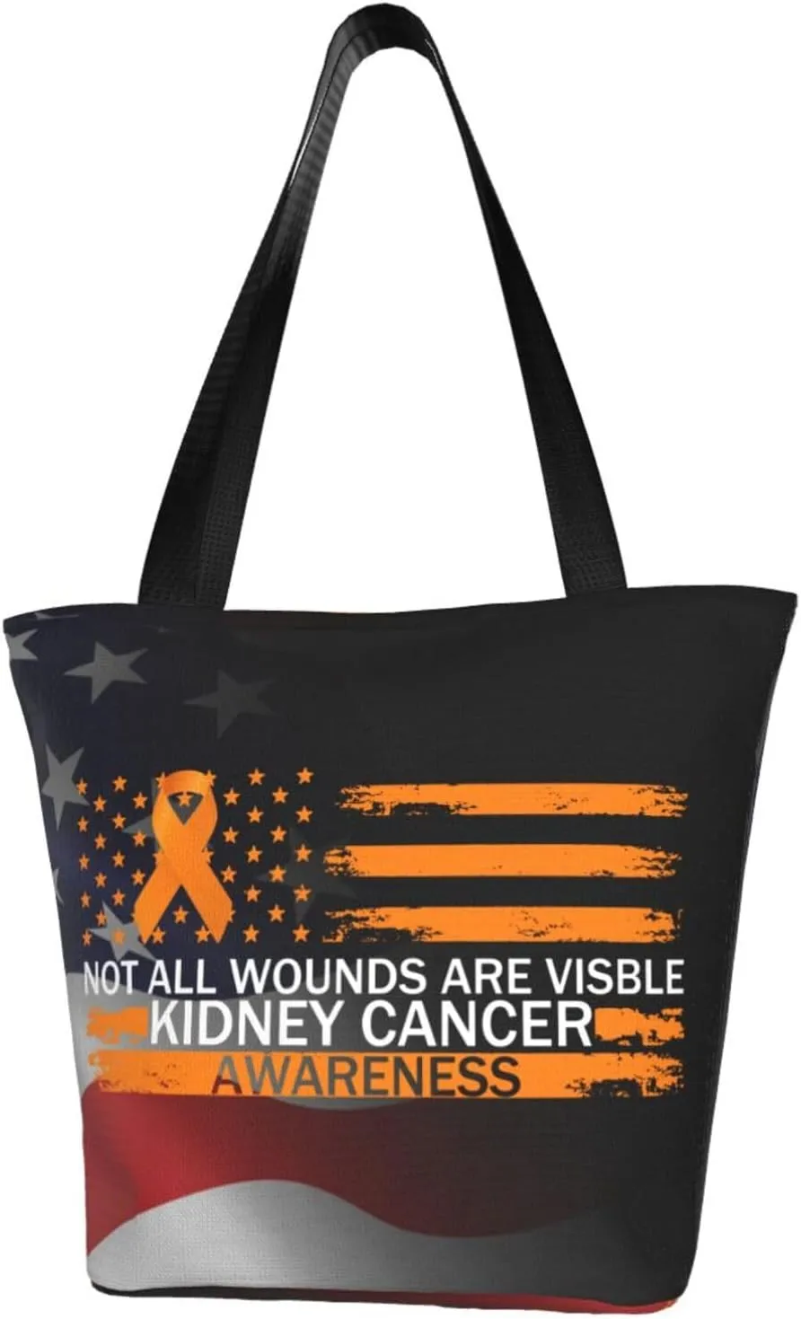 Not All Wounds Are Visible Kidney Cancer Awareness Fashion Shoulder Bag Large Capacity For Man Or Woman