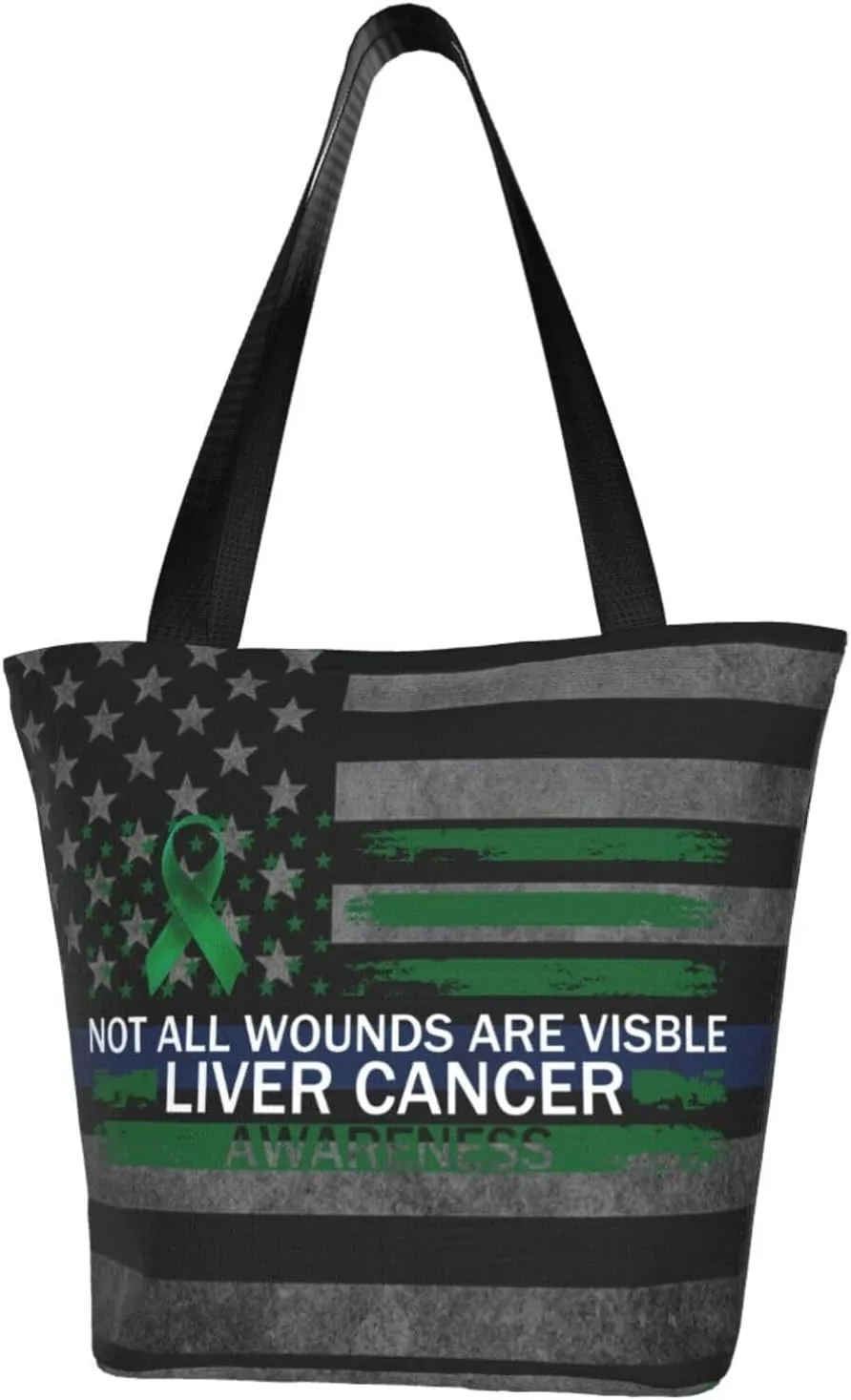 Not All Wounds Are Visible Liver Cancer Awareness Fashion Shoulder Bag Large Capacity For Man Or Woman