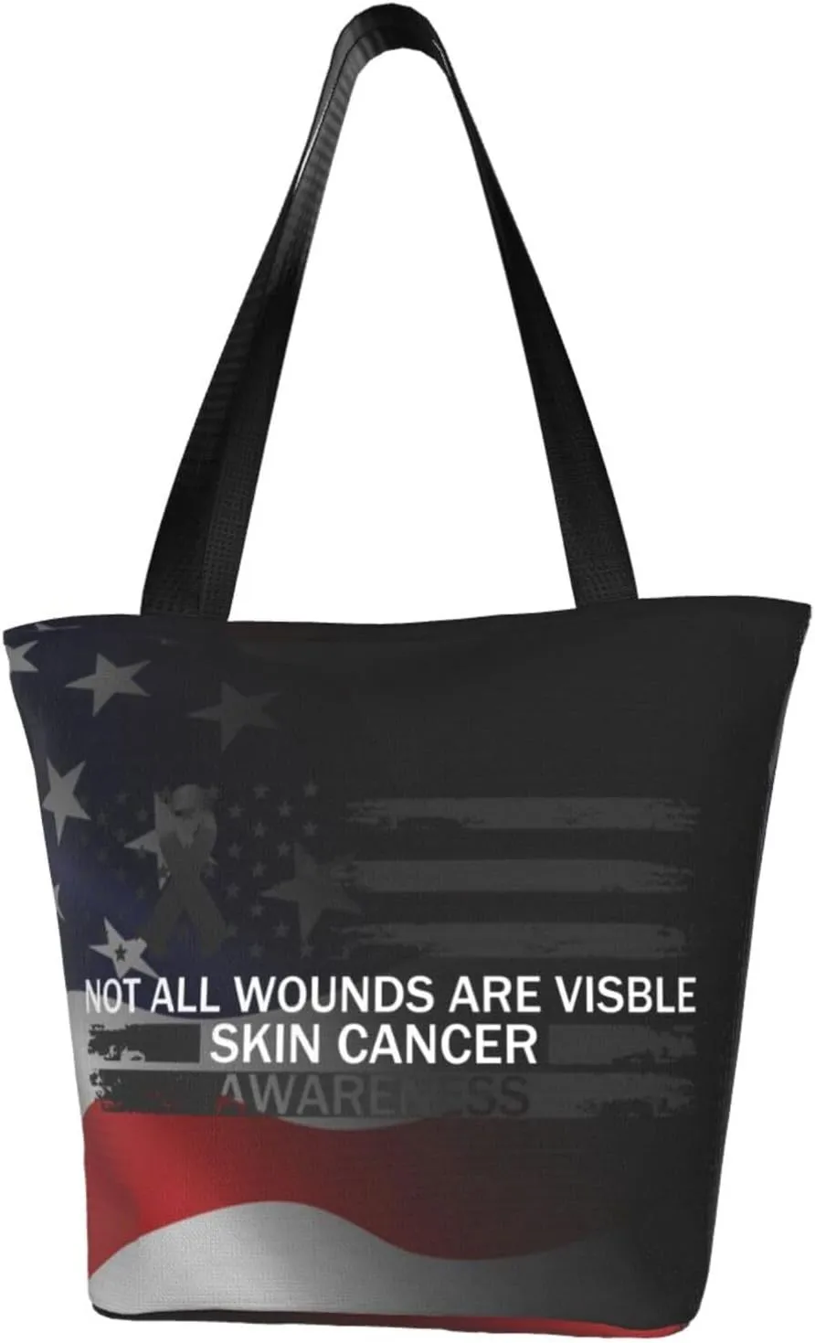 Not All Wounds Are Visible Skin Cancer Awareness Fashion Shoulder Bag Large Capacity For Man Or Woman
