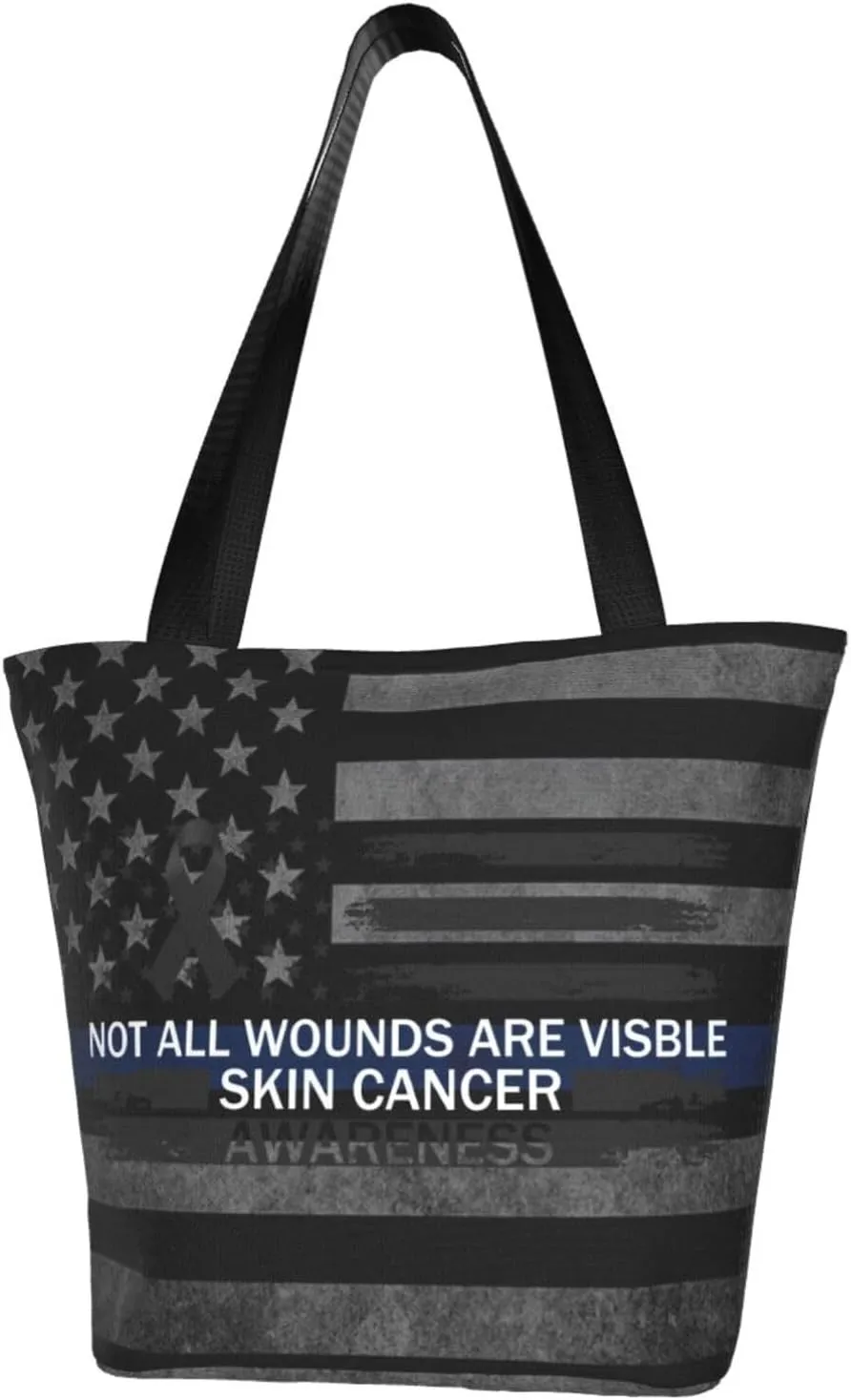 Not All Wounds Are Visible Skin Cancer Awareness Fashion Shoulder Bag Large Capacity For Man Or Woman