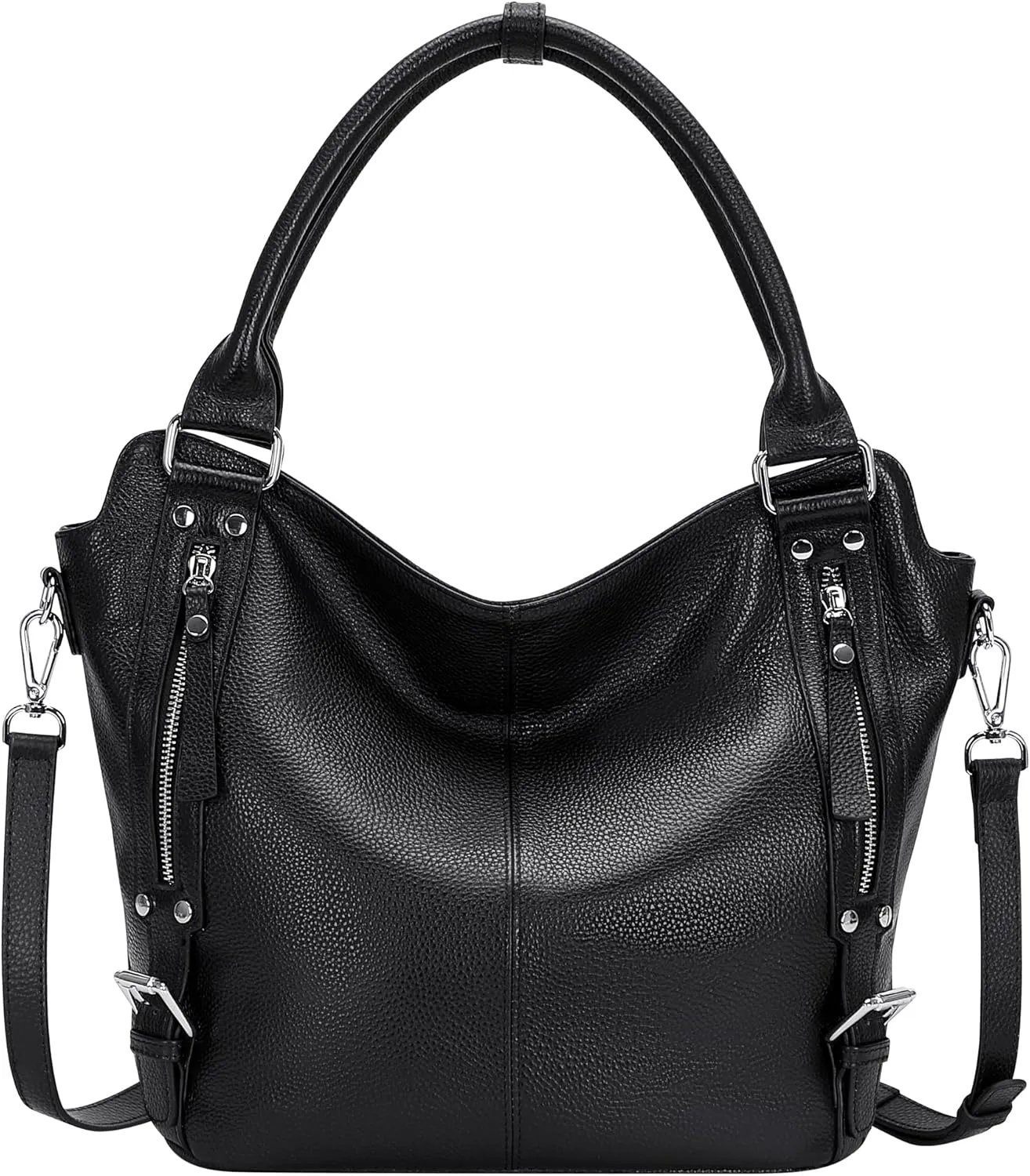 Over Earth Genuine Leather Handbags for Women Hobo Shoulder Bags Ladies Tote Bag