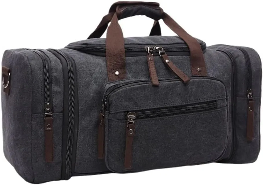 Oversized Waterproof Duffel Bag Canvas Duffle With Adjustable Shoulder Strap Carry On for Men For Overnight Trips