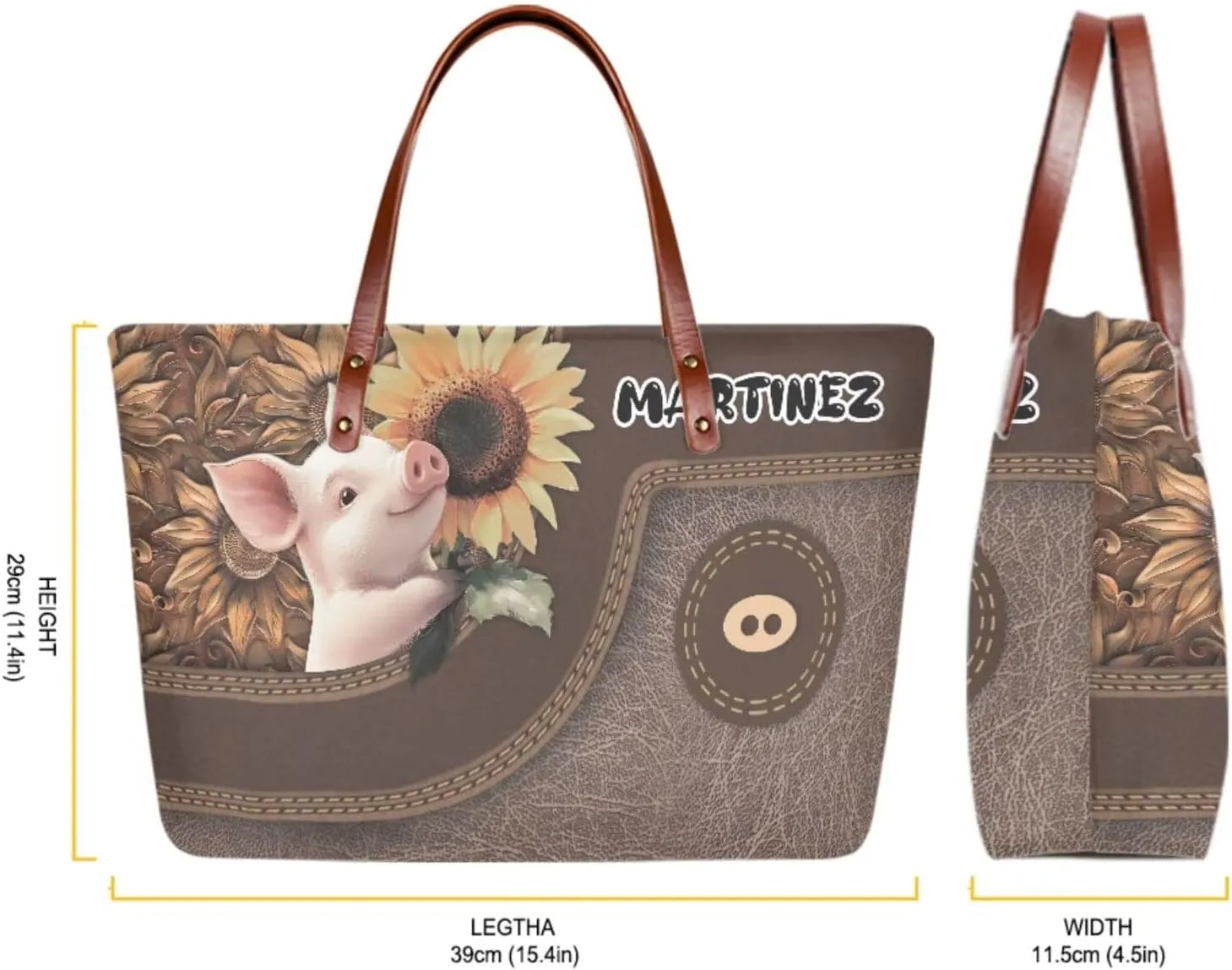 Personalized Purse 3 Pcs Custom Purse and Wallet Set with Makeup Bag Customized Tote Bag with Name for Women