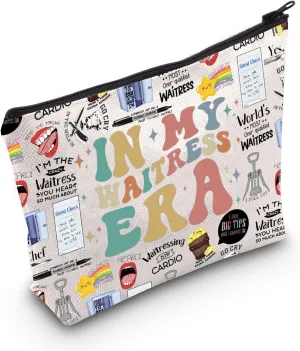 POFULL Waitress Inspired Cosmetic Bag Server Gift Waitress Thank You Gift In My Waitress Era Makeup Zipper Pouch (WAITRESS ERA)