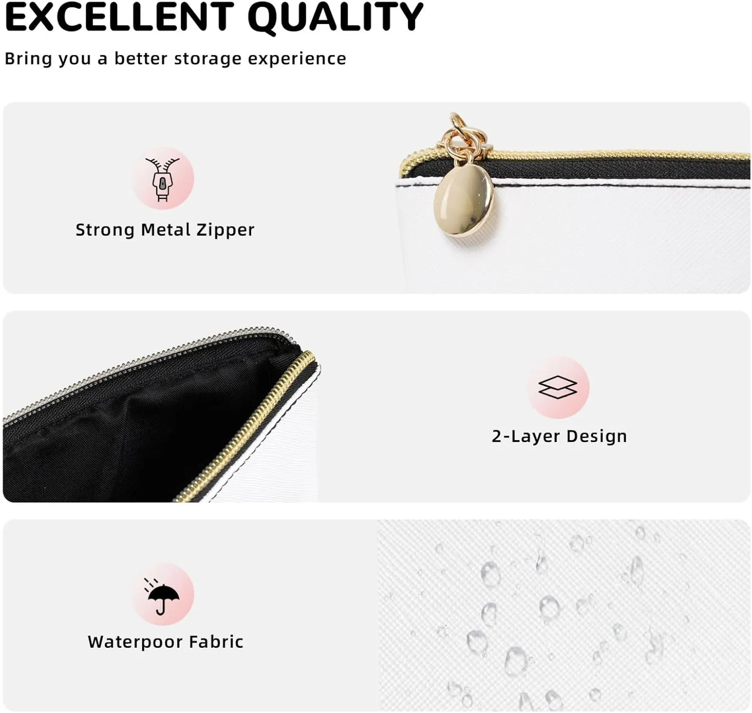 Portable Makeup Bag Zipper Pouch Travel Make up Organizer Bag Toiletry bag Water-resistant Aesthetic PVC Leather Cosmetic Bags for Women and Girls with Japanese Bridge and Water Lily Pond