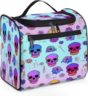 Portable Toiletry Cosmetic Travel Bag - Large Water Resistant Hanging Makeup Organizer Storage Pouch Case for Women Girls, Brush & Accessories Storage