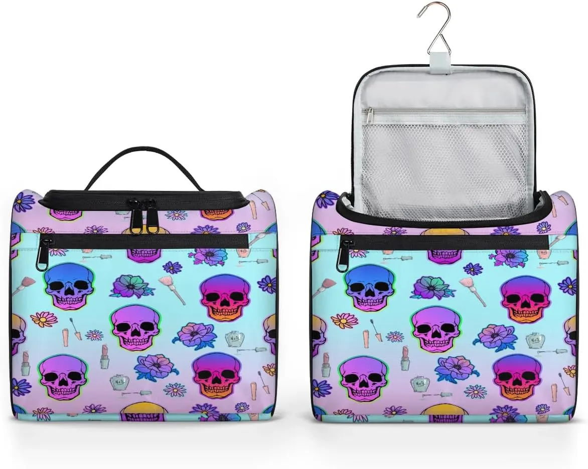 Portable Toiletry Cosmetic Travel Bag - Large Water Resistant Hanging Makeup Organizer Storage Pouch Case for Women Girls, Brush & Accessories Storage
