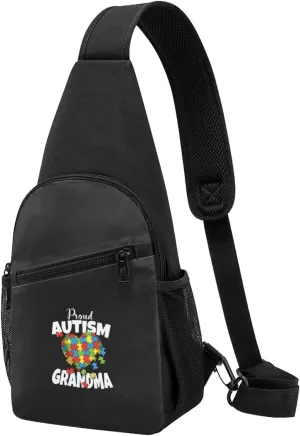 Proud Autism Grandma Unisex Chest Bag Lightweight Crossbody Shoulder Bag Travel Pocket