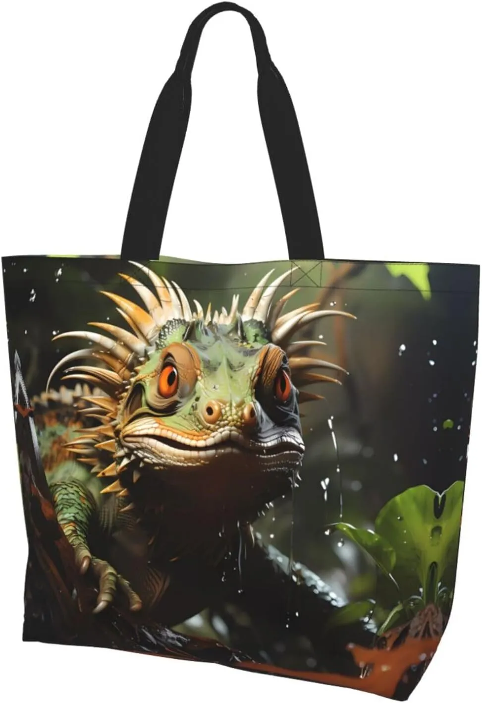 Reusable One Shoulder Shopping Bag, Spiny lizards Women One Shoulder Casual Tote Bag, Multipurpose Large Shopping Bag