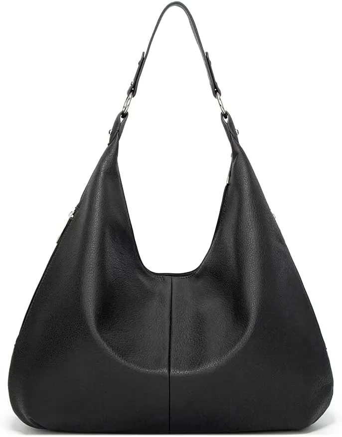 ROUROU Hobo Tote Bag for Women Soft Faux Leather Shoulder Bag Retro Satchel Zipper Closure Handbag Large Capacity Purse