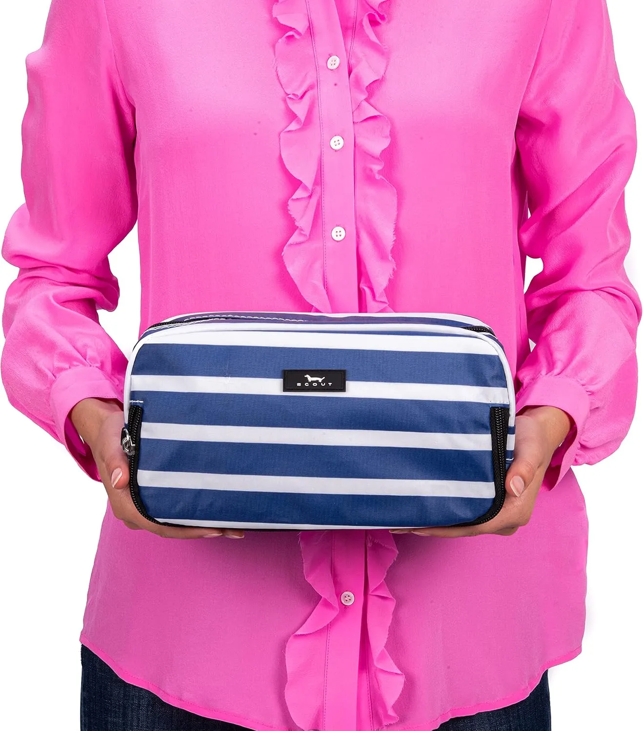 SCOUT 3-Way Bag - Travel Makeup Pouch and Toiletry Bag for Women with Three Zipper Compartments - Stands Upright, Wipes Clean