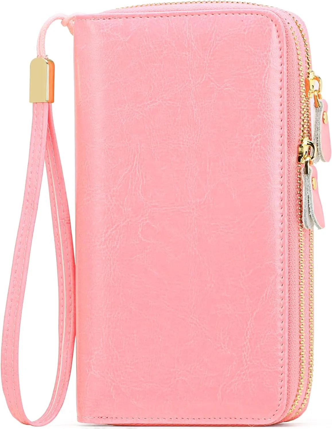 SENDEFN Leather Women Wallet RFID Blocking Zipper Around Phone Holder Clutch Wristlet Large Capacity