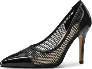 SHEMEE Women's Clear Stiletto High Heel Pumps Pointed Toe Transparent PVC Thin Heels Elegant Court Shoes
