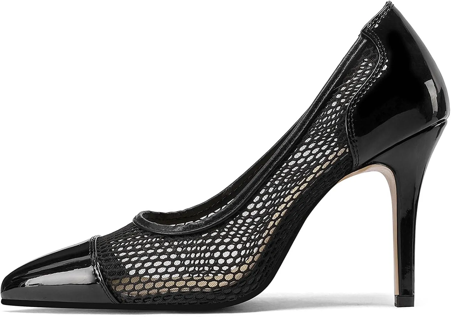 SHEMEE Women's Clear Stiletto High Heel Pumps Pointed Toe Transparent PVC Thin Heels Elegant Court Shoes