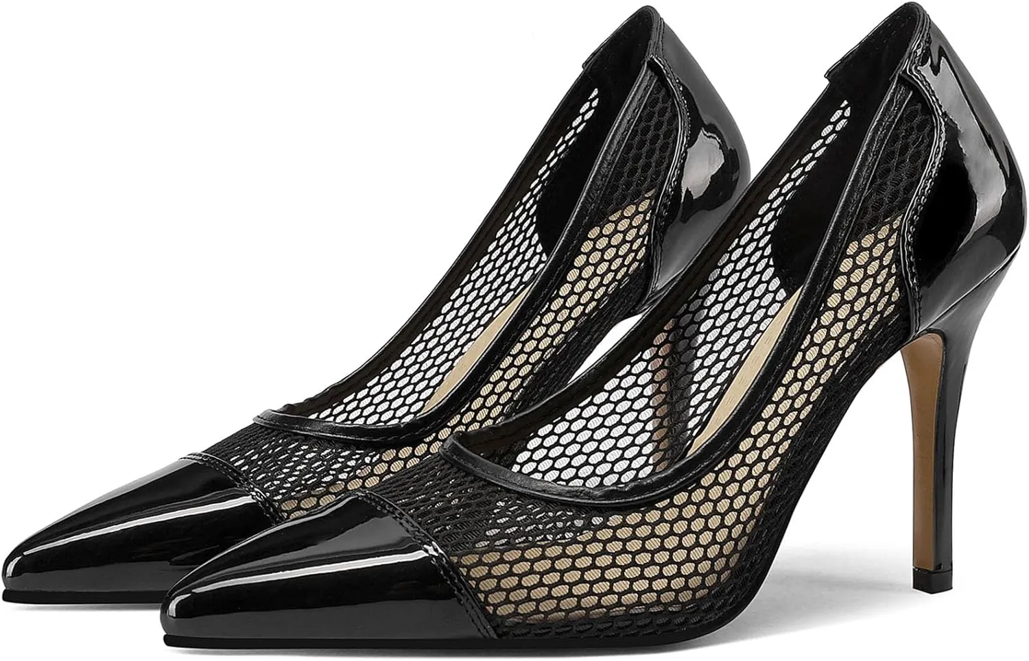 SHEMEE Women's Clear Stiletto High Heel Pumps Pointed Toe Transparent PVC Thin Heels Elegant Court Shoes