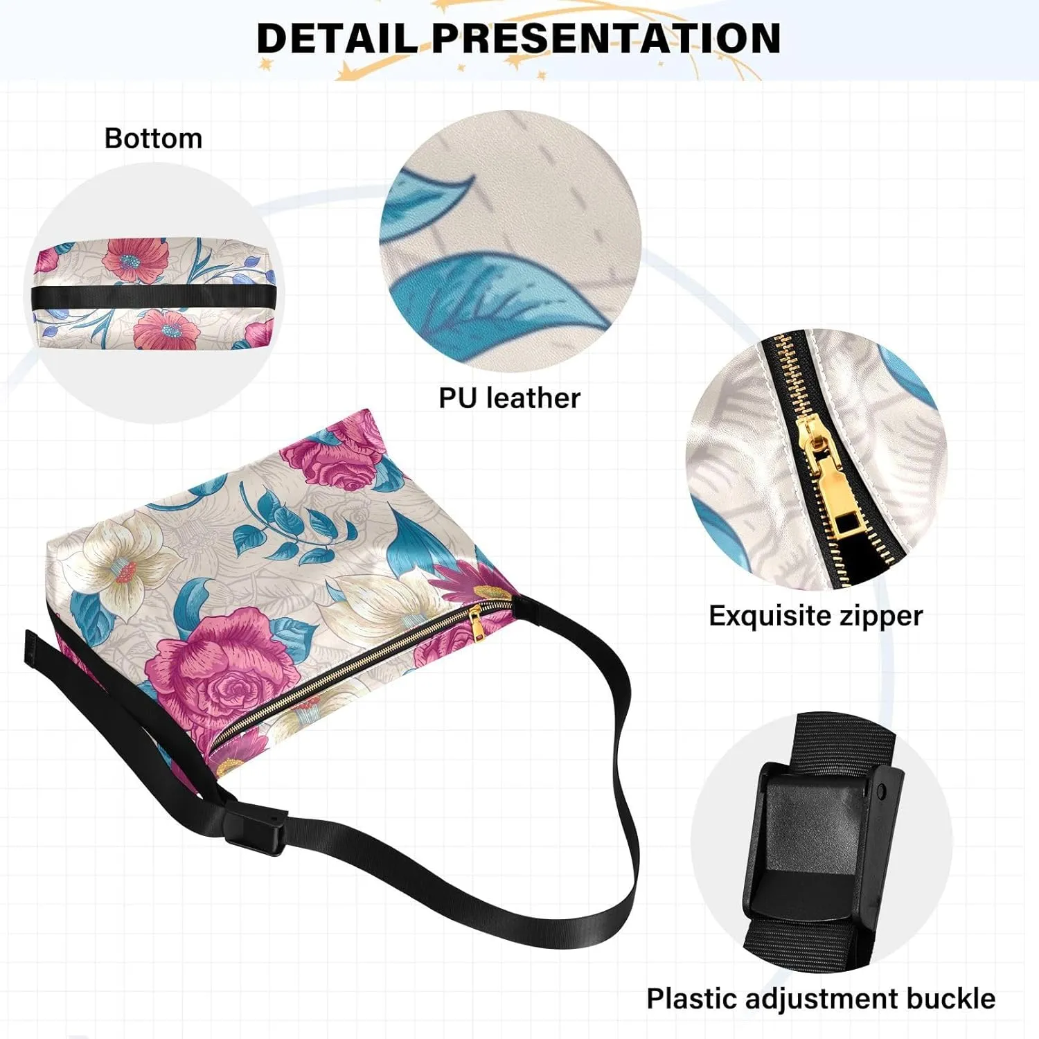 Sling Bag for Women Crossbody Purse Leather Shoulder Handbag Purses for Work Shopping Cycling Travel Running Patternt 1