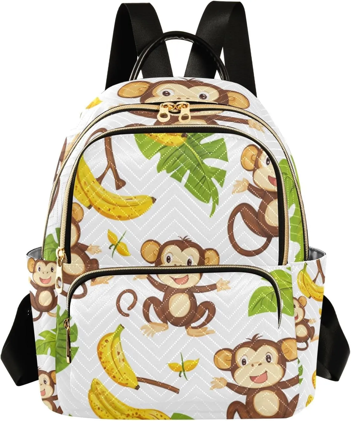 Small Backpack Purse for Women, Cute Bananas Monkeys Travel Bag Casual Daypack Shoulder Bag