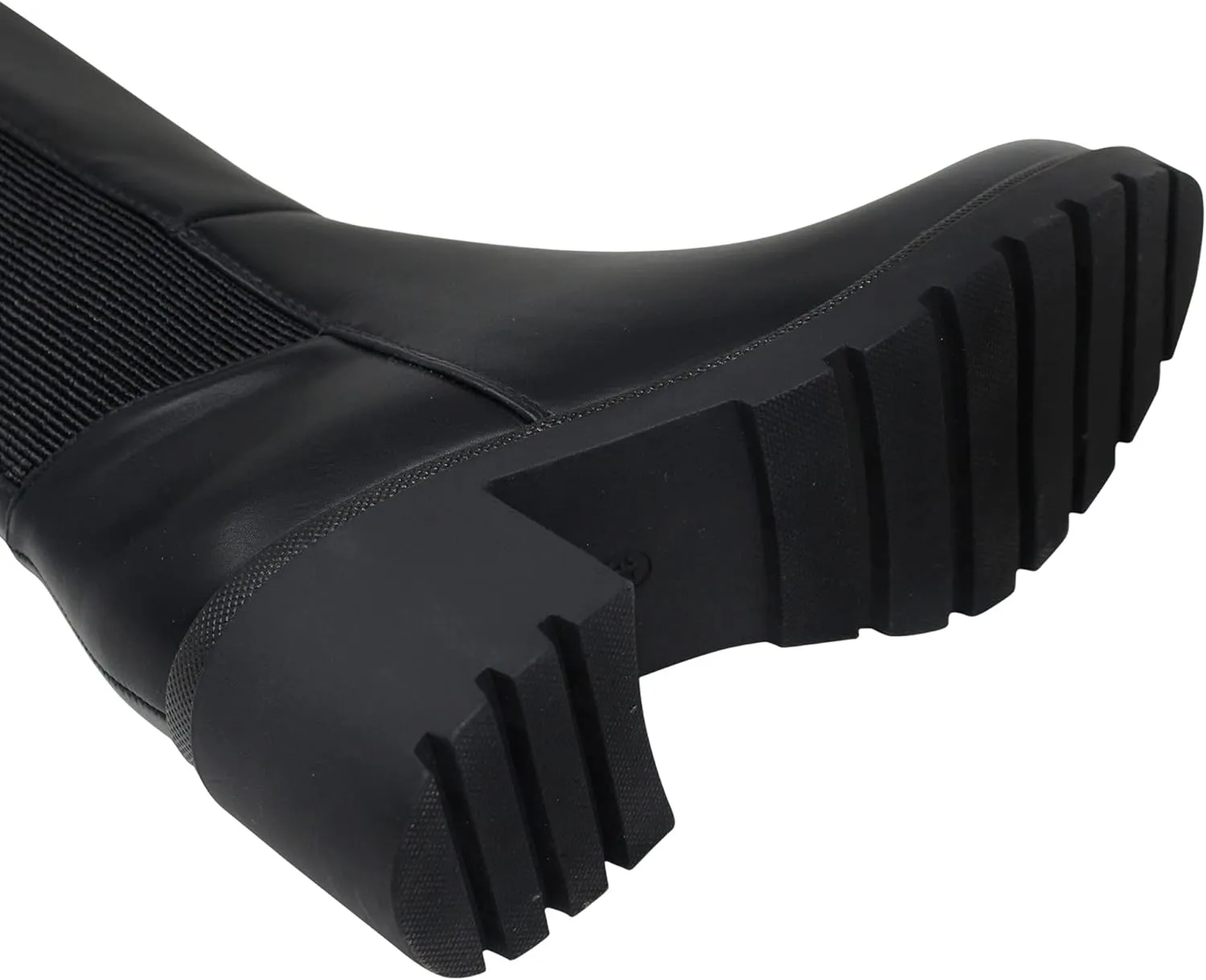 SOBEYO Women's Boots Knee High Chunky Heels Elastics Side Zipper Closure