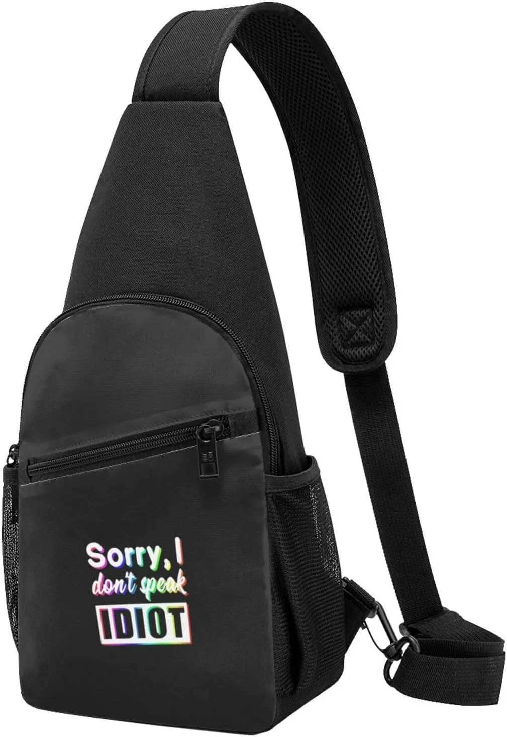 Sorry I Don'T Speak Idiot Unisex Chest Bag Lightweight Crossbody Shoulder Bag Travel Pocket
